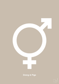 plakat: symbol for tvillinger - dreng & pige - creamy mushroom-Symboler-A1two3