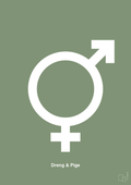 plakat: symbol for tvillinger - dreng & pige - jade-Symboler-A1two3