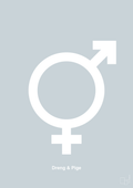 plakat: symbol for tvillinger - dreng & pige - light drizzle-Symboler-A1two3