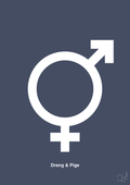 Symbol for tvillinger - dreng & pige - petrol-Symboler-A1two3