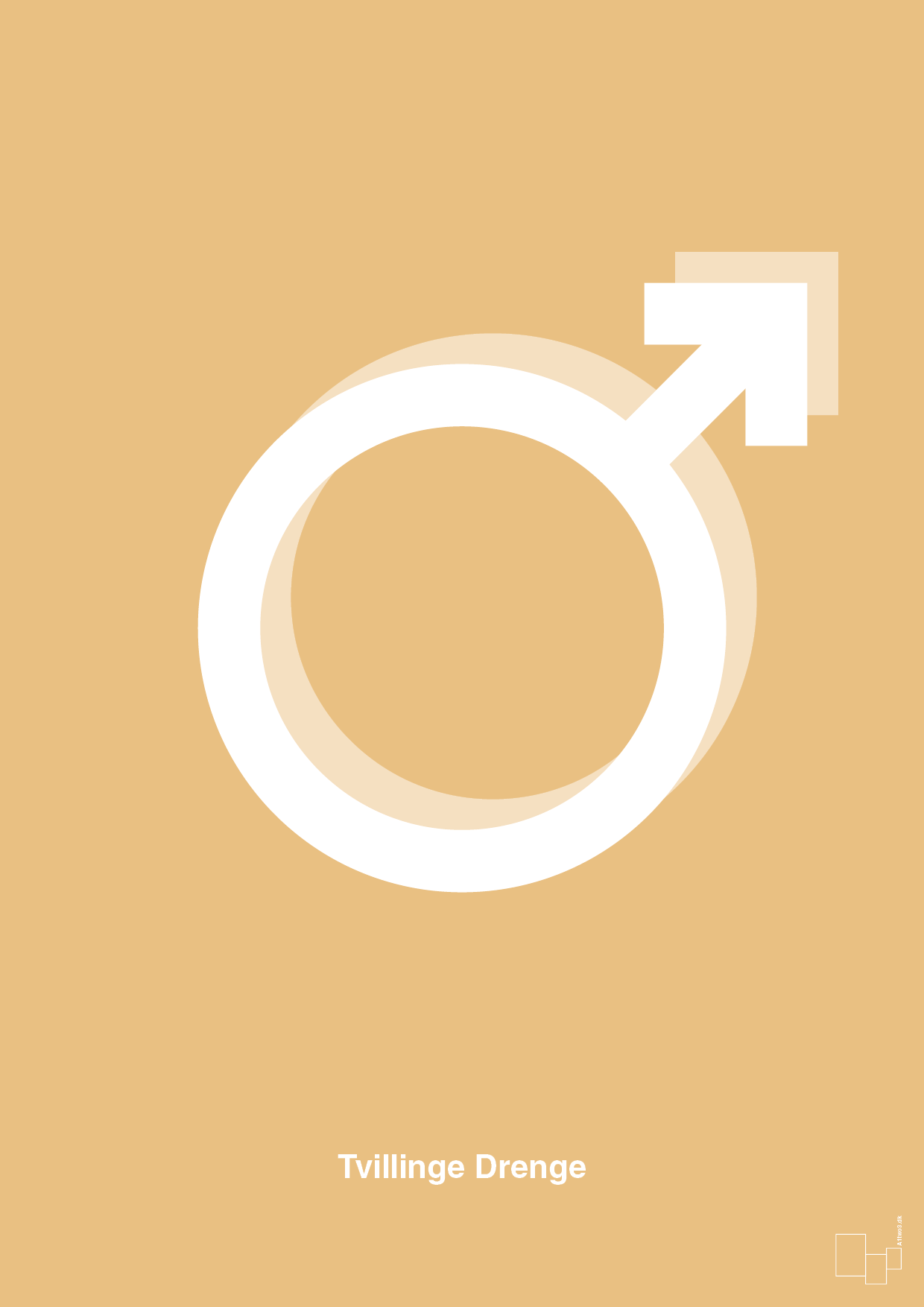plakat: symbol for tvillinger - dreng & dreng - charismatic-Symboler-A1two3