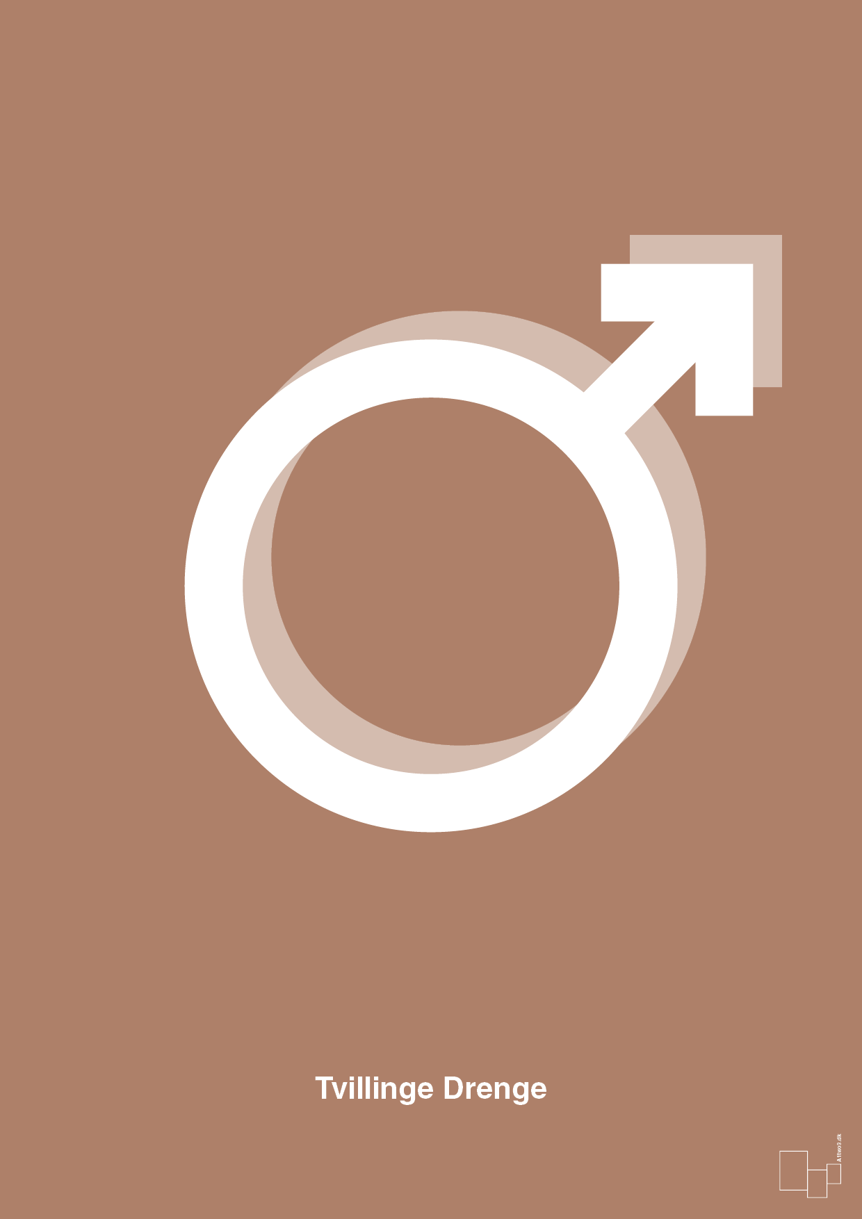 plakat: symbol for tvillinger - dreng & dreng - cider spice-Symboler-A1two3