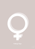 plakat: symbol for tvillinger - pige & pige - broken beige-Symboler-A1two3