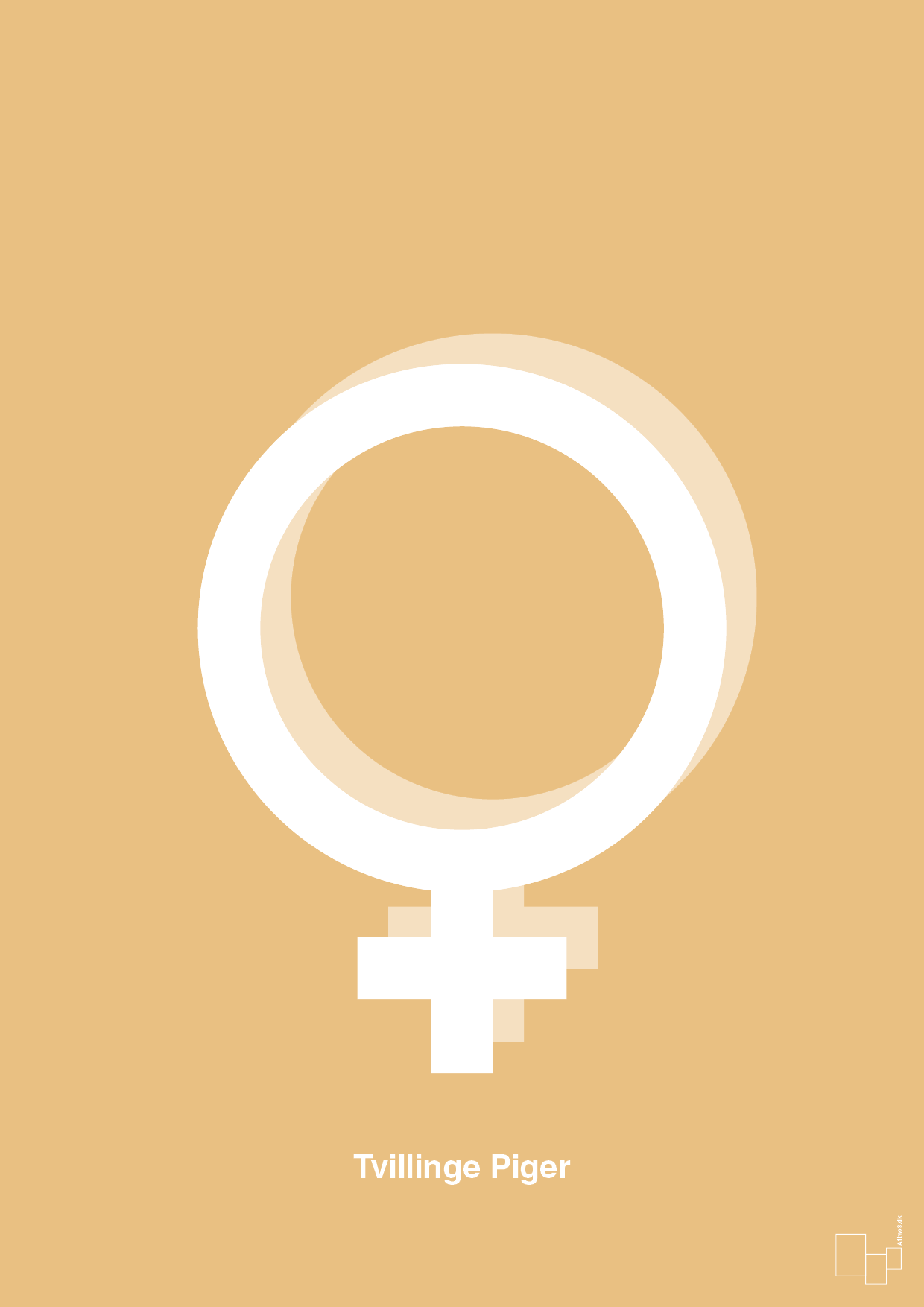 plakat: symbol for tvillinger - pige & pige - charismatic-Symboler-A1two3