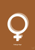 plakat: symbol for tvillinger - pige & pige - cognac-Symboler-A1two3