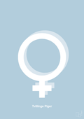 plakat: symbol for tvillinger - pige & pige - heavenly blue-Symboler-A1two3