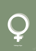 plakat: symbol for tvillinger - pige & pige - jade-Symboler-A1two3