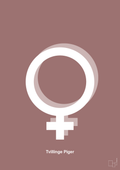 plakat: symbol for tvillinger - pige & pige - plum-Symboler-A1two3
