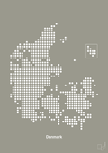 plakat: danmarkskort - battleship gray-Kort-A1two3