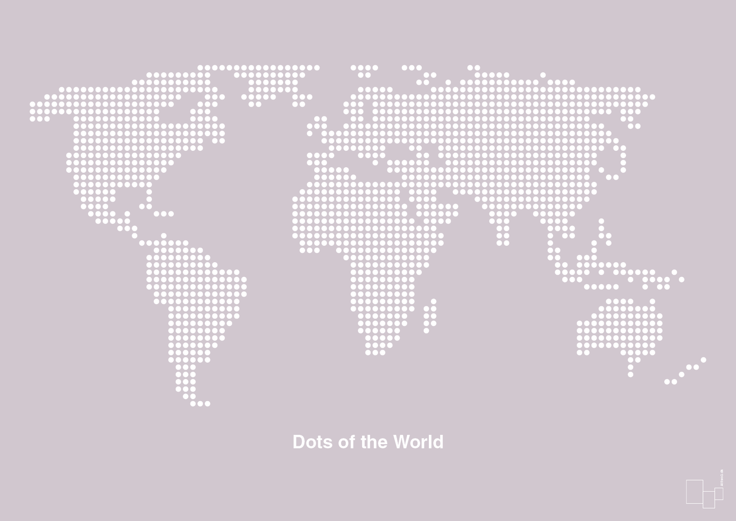 plakat: verdenskort - dusty lilac-Kort-A1two3