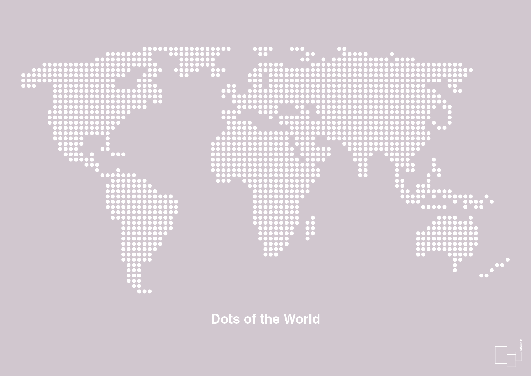 plakat: verdenskort - dusty lilac-Kort-A1two3