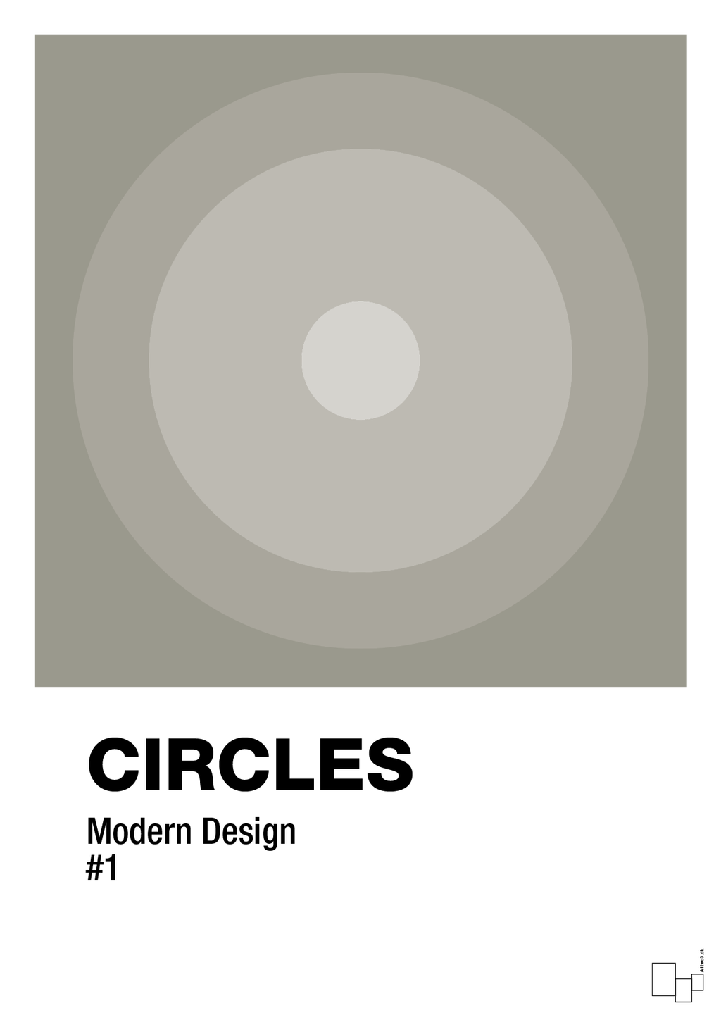 plakat: circles #1 - battleship gray-Illustrationer-A1two3