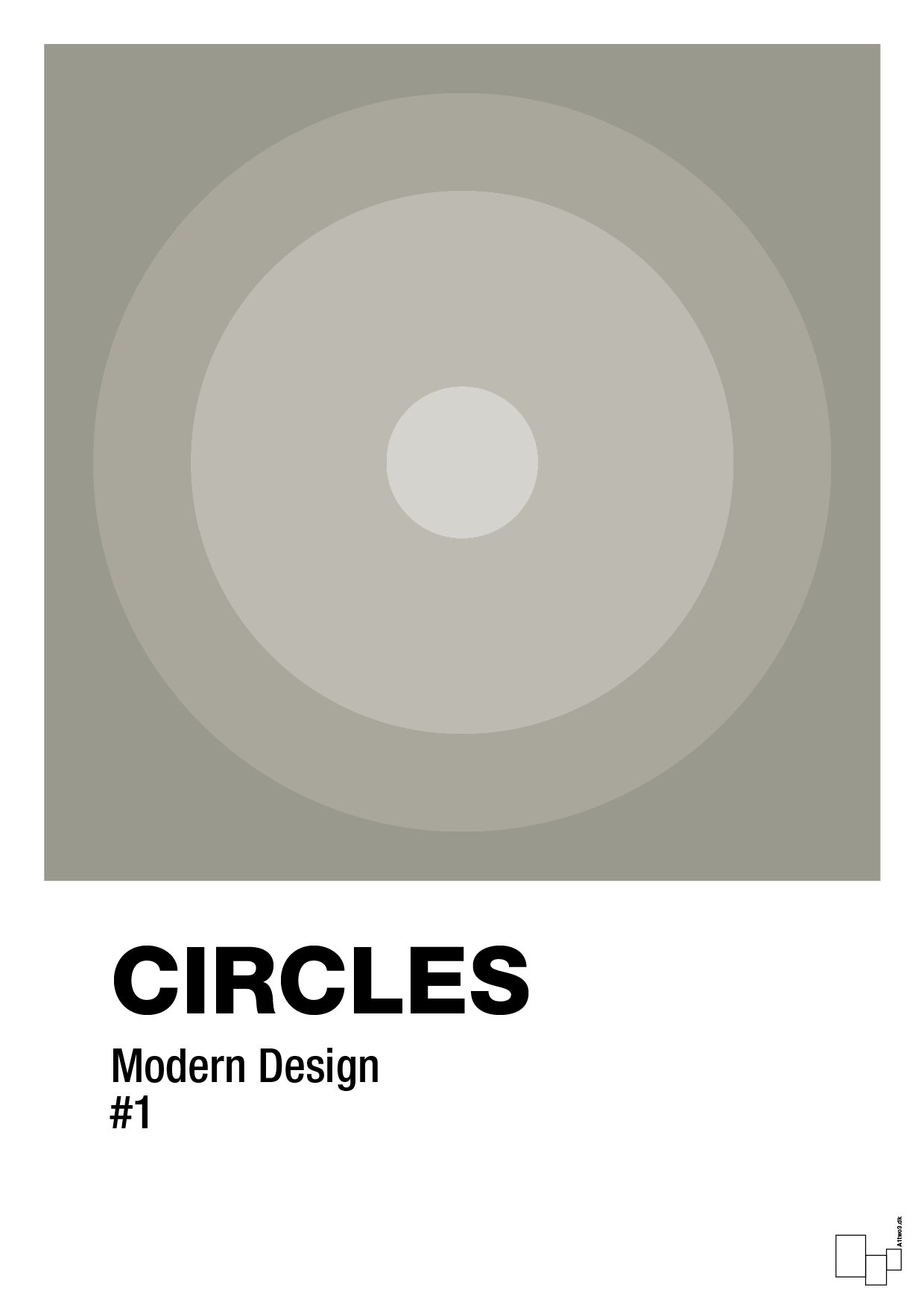plakat: circles #1 - battleship gray-Illustrationer-A1two3