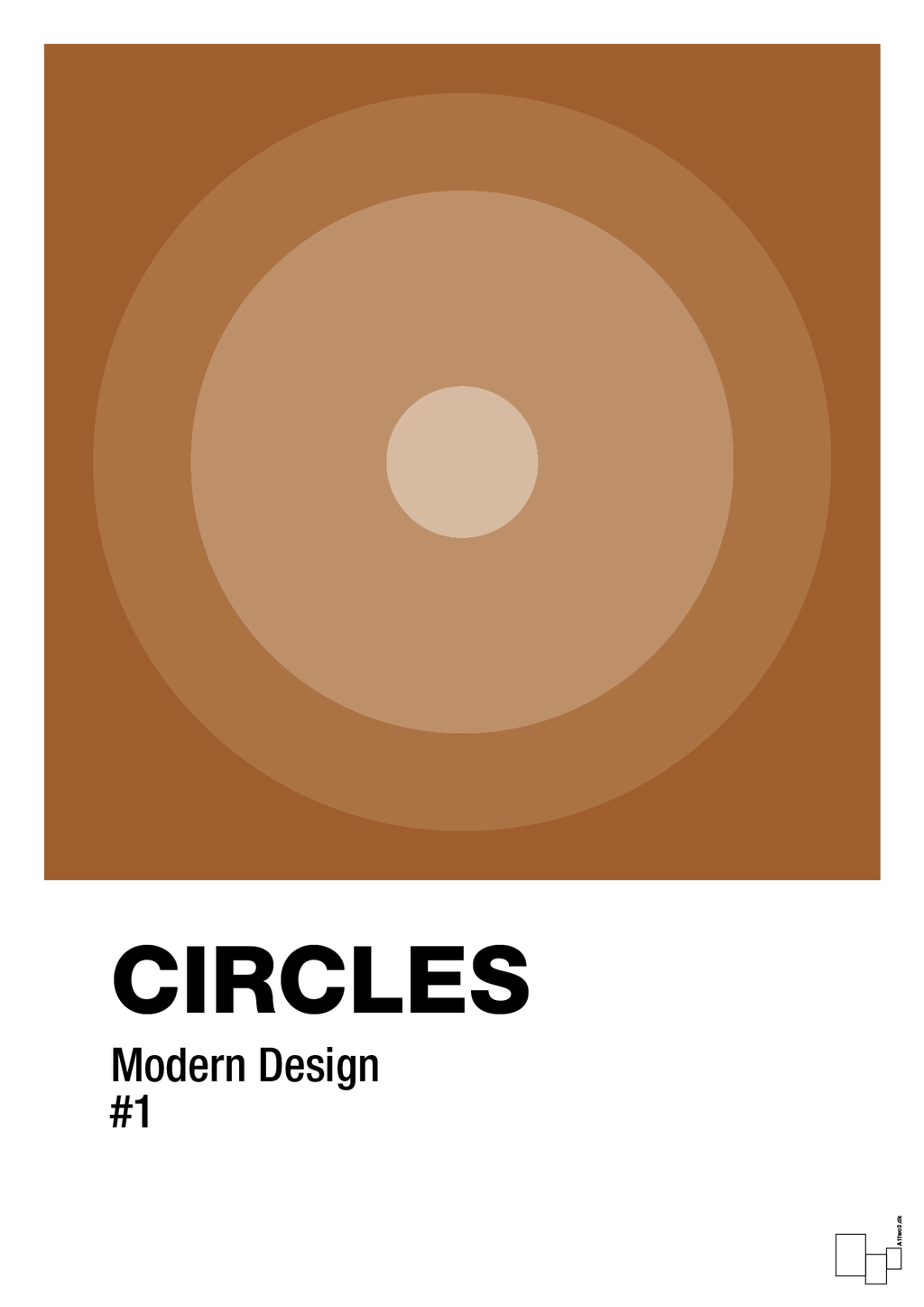 plakat: circles #1 - cognac-Illustrationer-A1two3