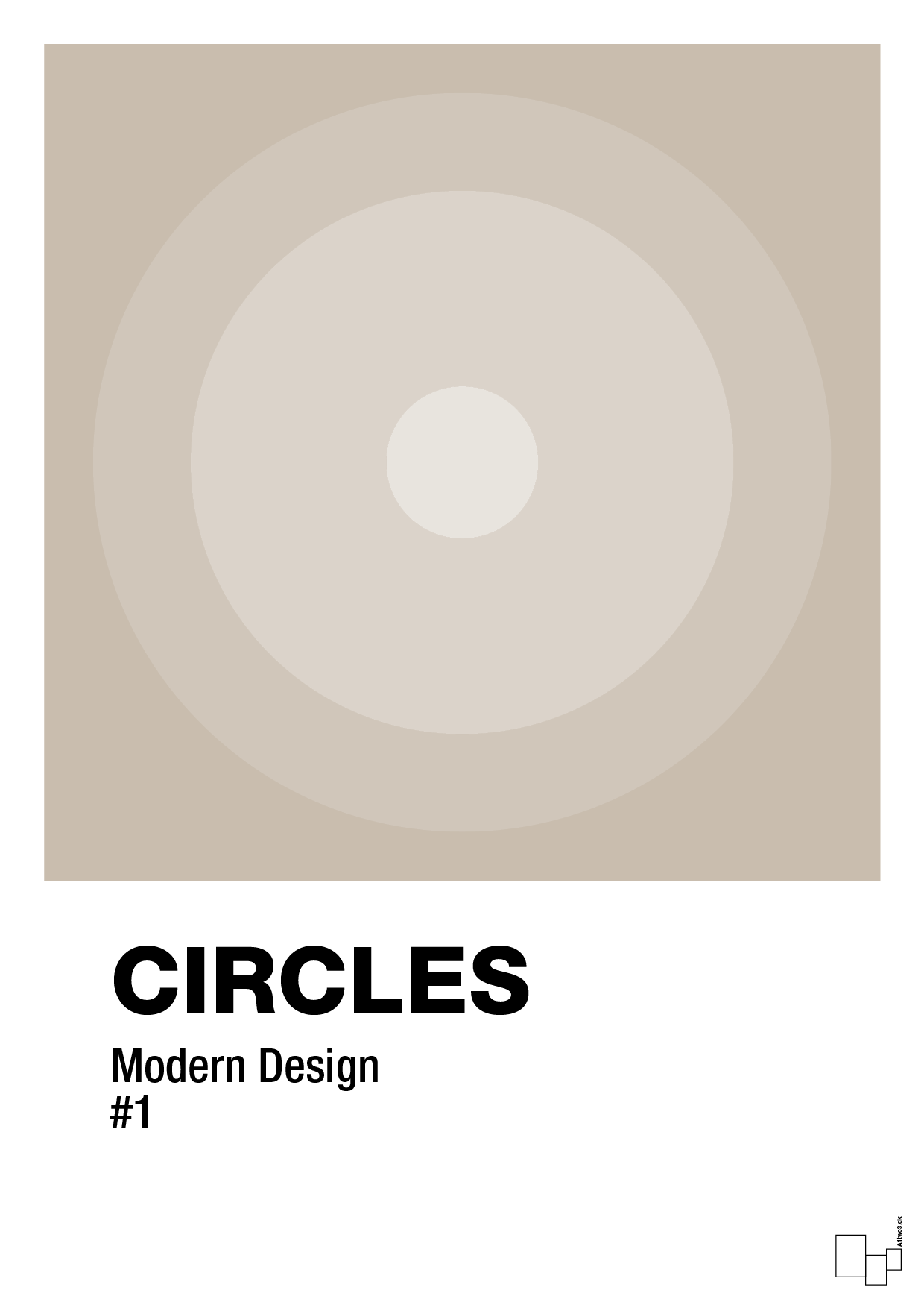 plakat: circles #1 - creamy mushroom-Illustrationer-A1two3