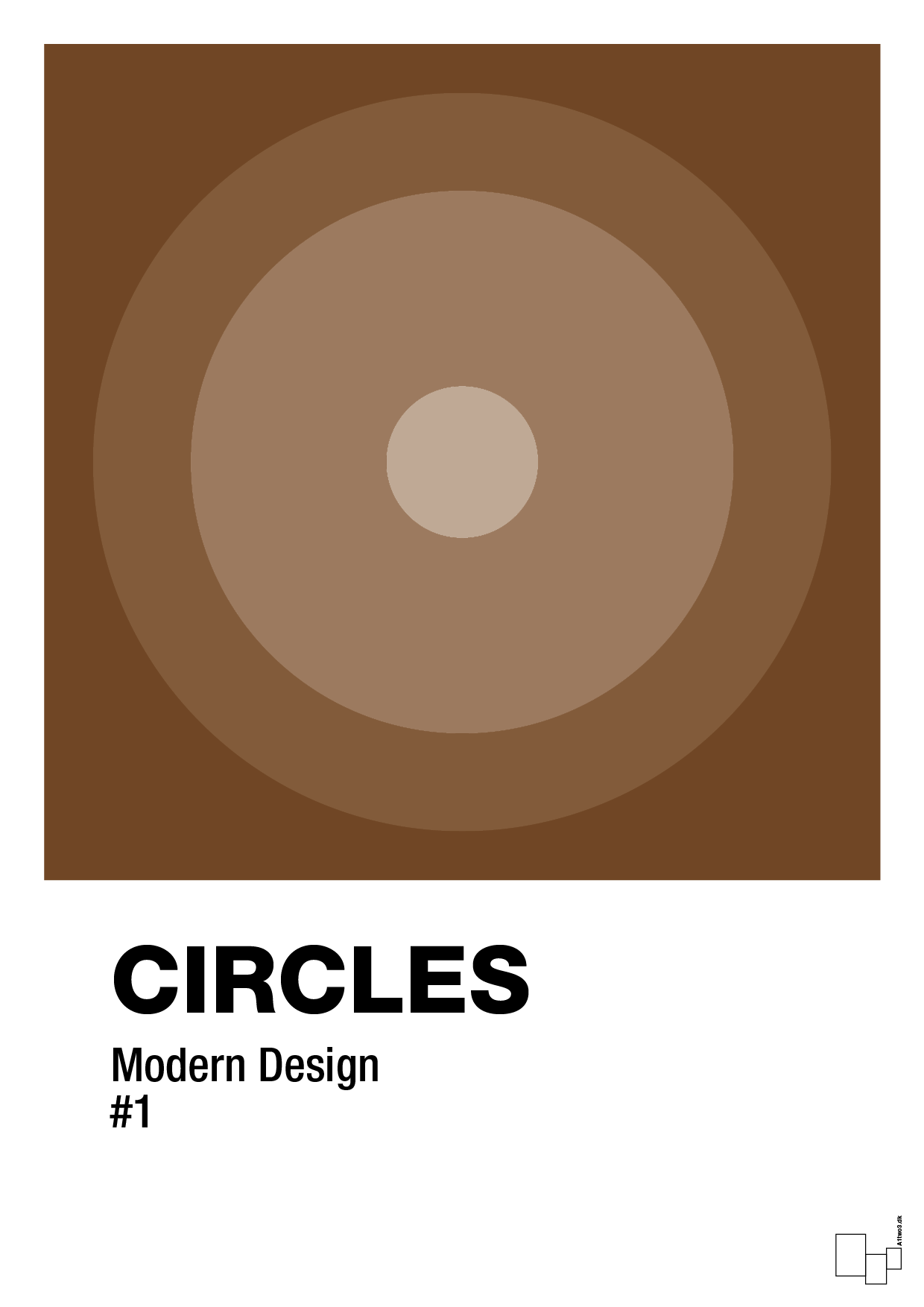 plakat: circles #1 - dark brown-Illustrationer-A1two3