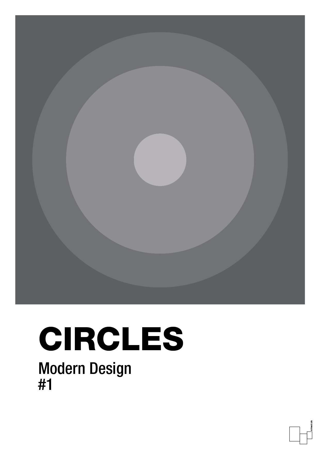 plakat: circles #1 - graphic charcoal-Illustrationer-A1two3