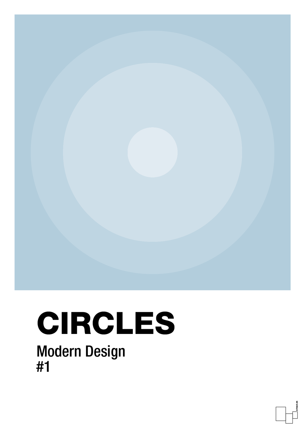 plakat: circles #1 - heavenly blue-Illustrationer-A1two3
