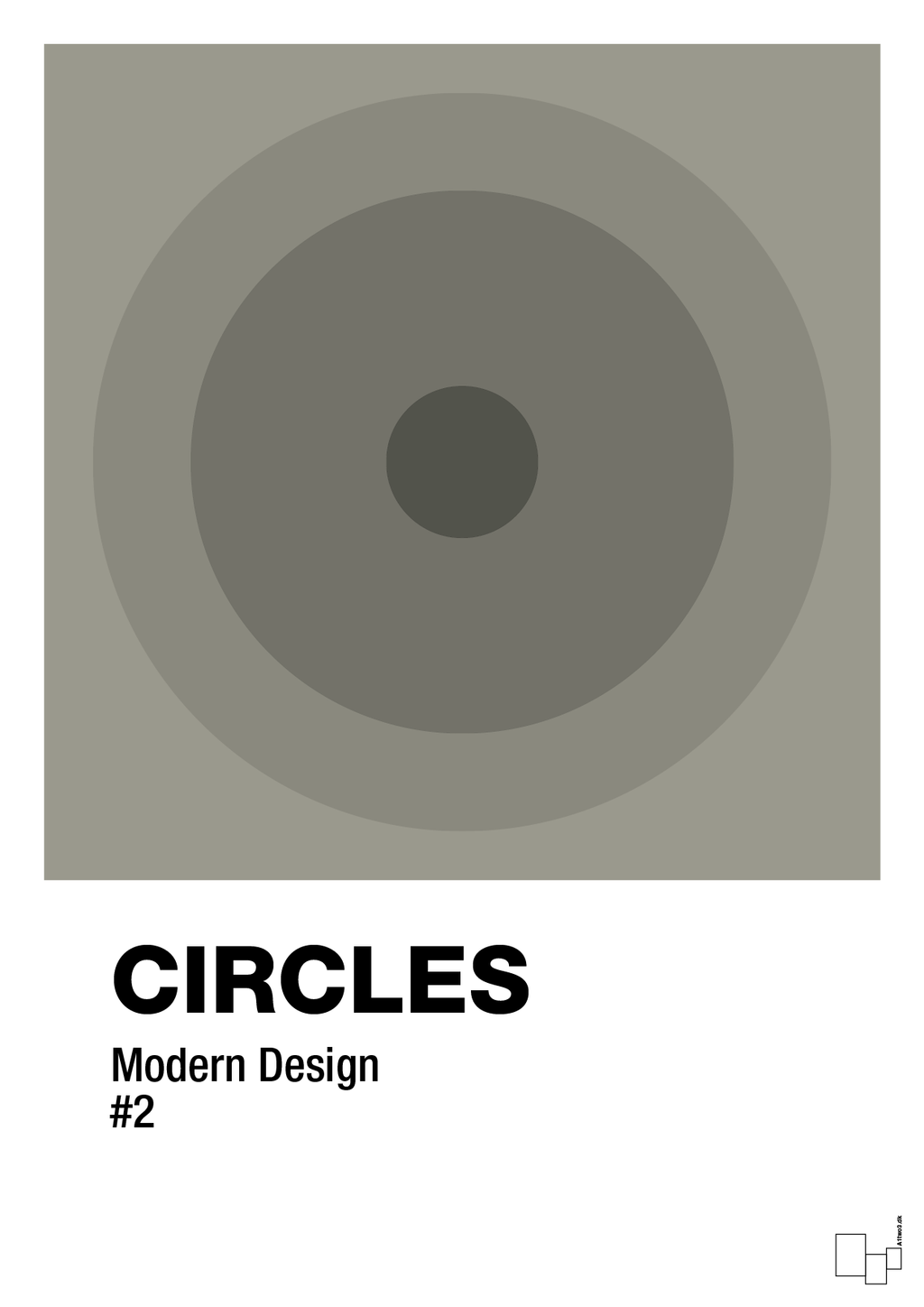 plakat: circles #2 - battleship gray-Illustrationer-A1two3