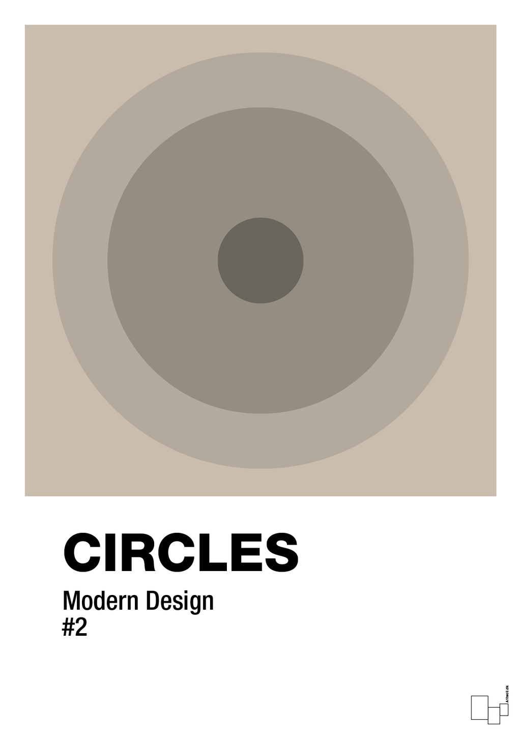 plakat: circles #2 - creamy mushroom-Illustrationer-A1two3