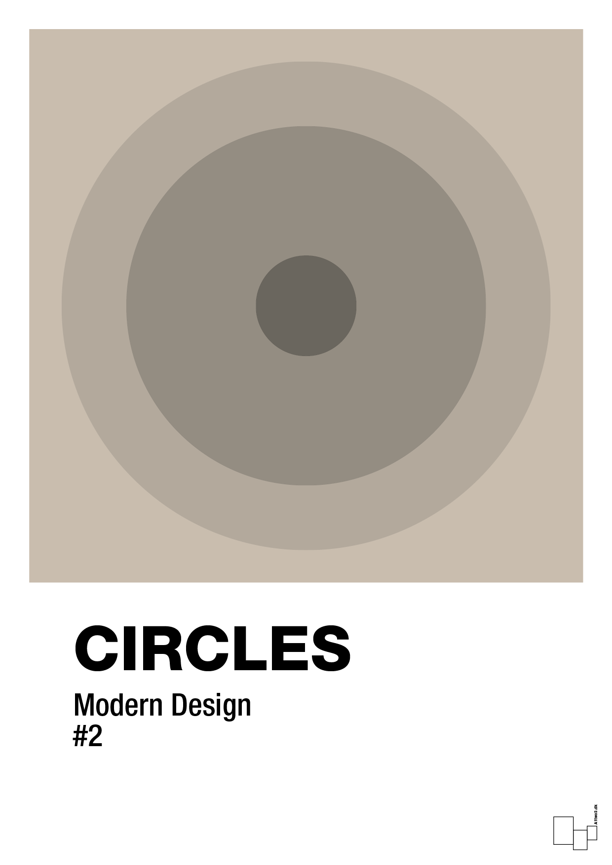 plakat: circles #2 - creamy mushroom-Illustrationer-A1two3