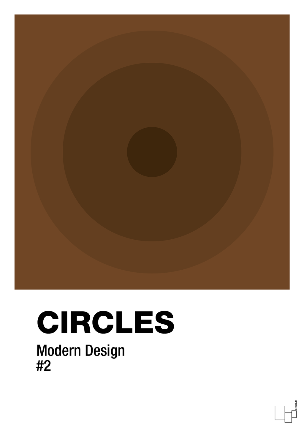 plakat: circles #2 - dark brown-Illustrationer-A1two3