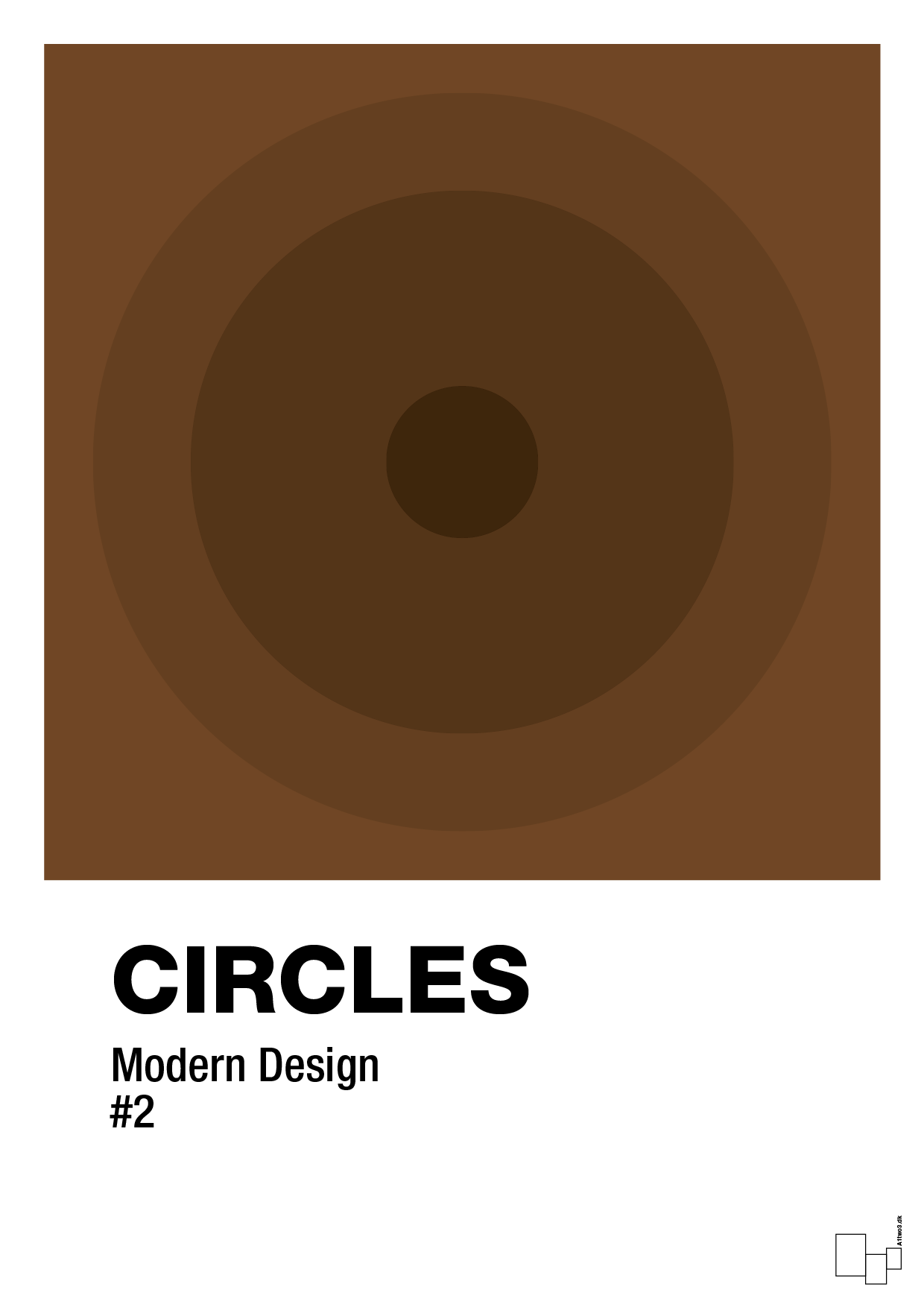 plakat: circles #2 - dark brown-Illustrationer-A1two3