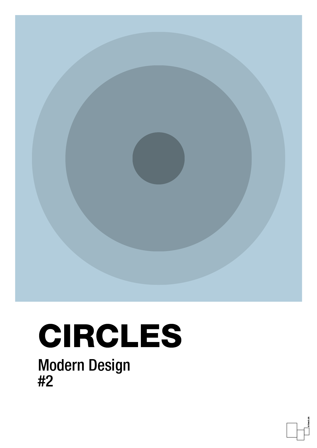 plakat: circles #2 - heavenly blue-Illustrationer-A1two3