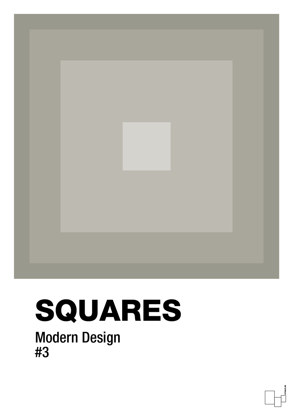 plakat: squares #3 - battleship gray-Illustrationer-A1two3