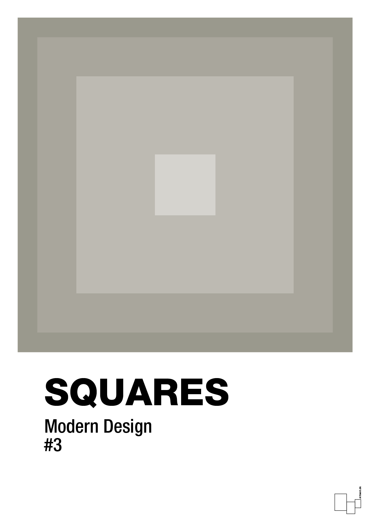 plakat: squares #3 - battleship gray-Illustrationer-A1two3