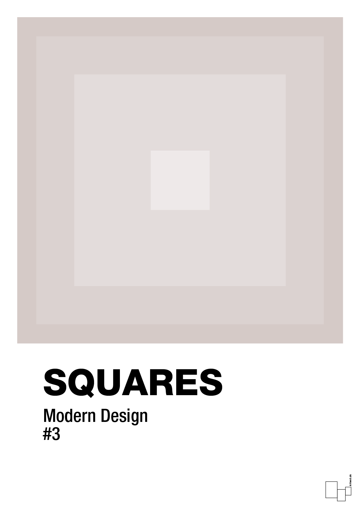 plakat: squares #3 - broken beige-Illustrationer-A1two3