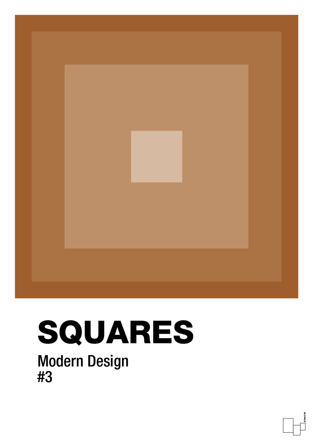 plakat: squares #3 - cognac-Illustrationer-A1two3