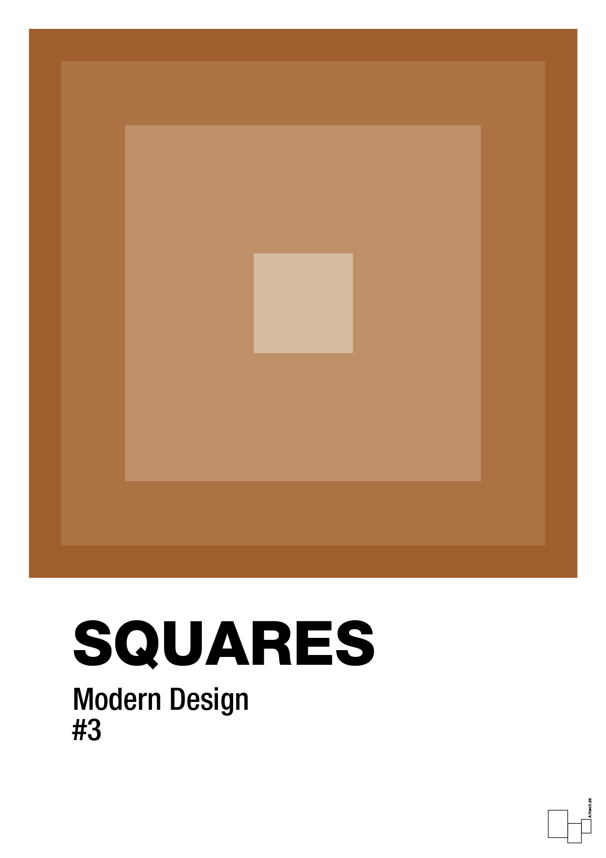 plakat: squares #3 - cognac-Illustrationer-A1two3