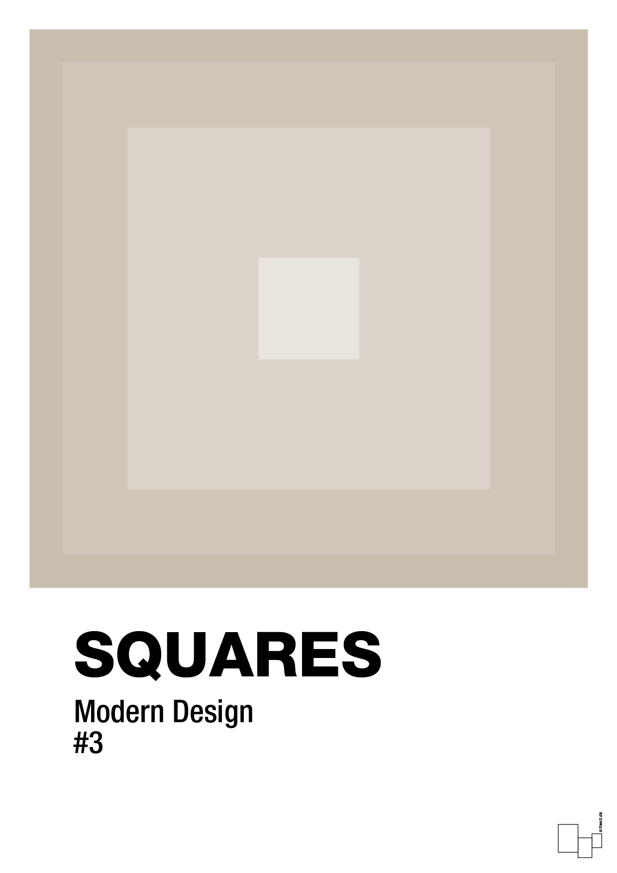plakat: squares #3 - creamy mushroom-Illustrationer-A1two3