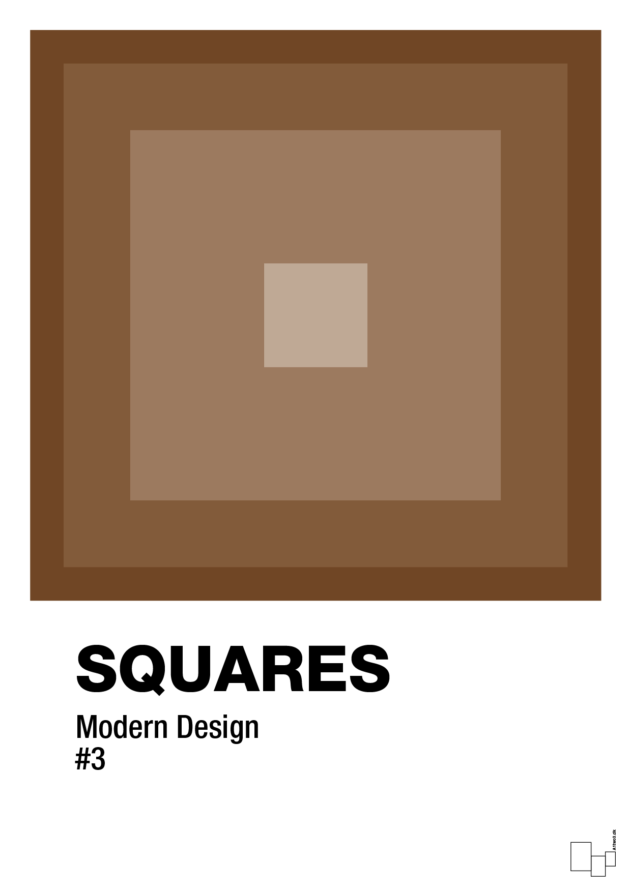 plakat: squares #3 - dark brown-Illustrationer-A1two3