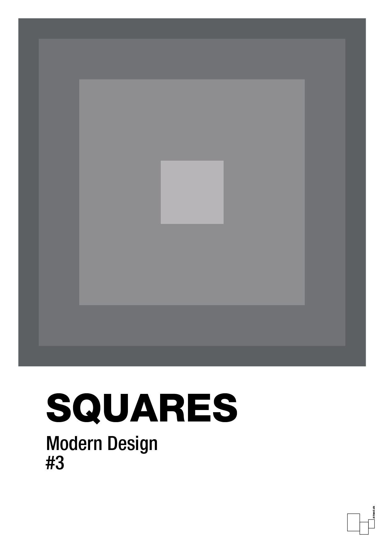 plakat: squares #3 - graphic charcoal-Illustrationer-A1two3