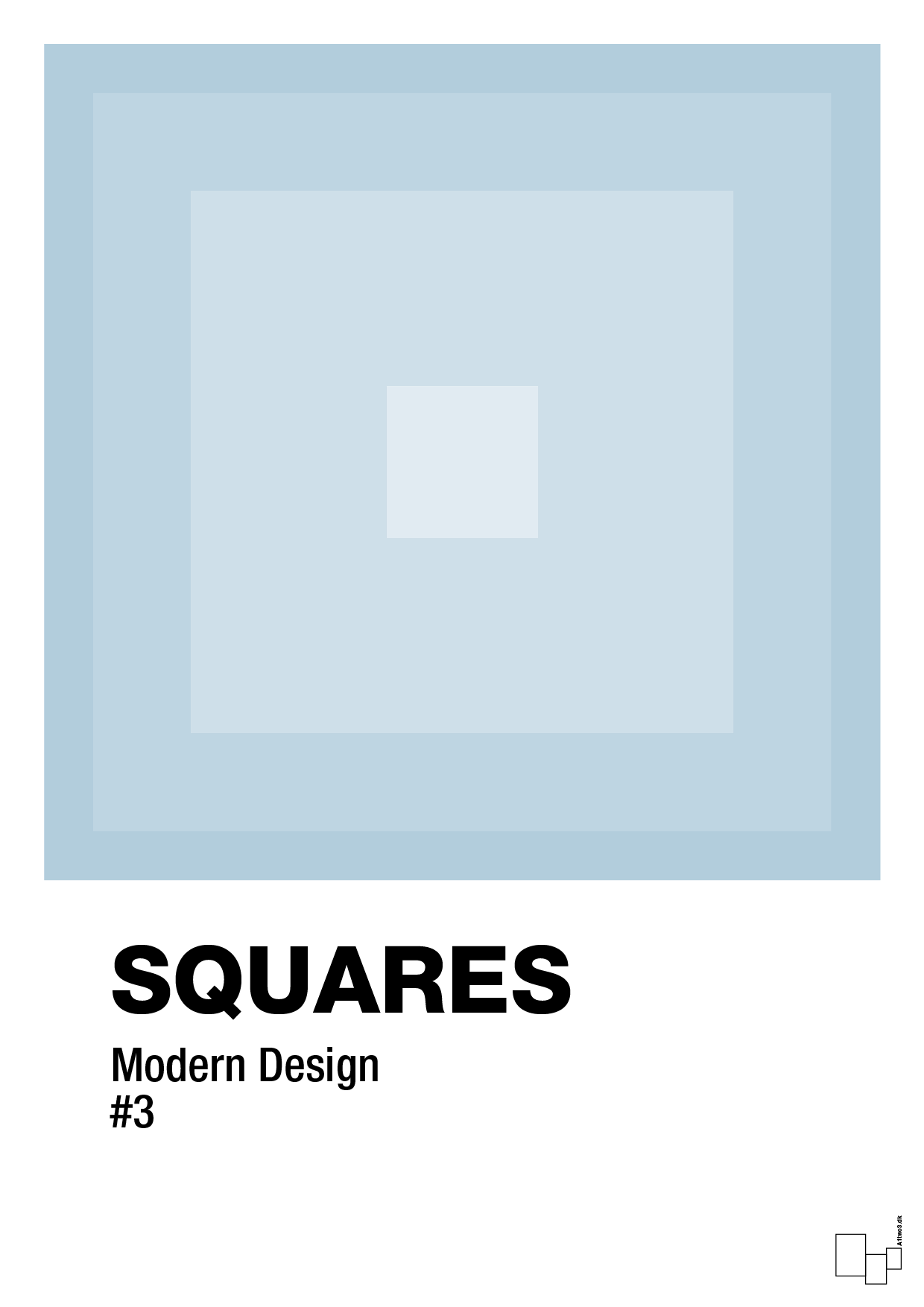 plakat: squares #3 - heavenly blue-Illustrationer-A1two3