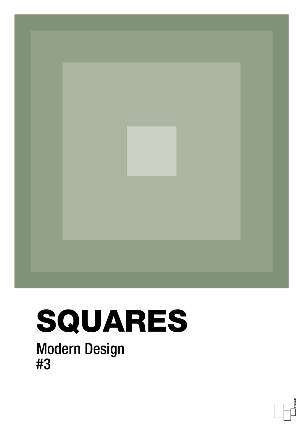 plakat: squares #3 - jade-Illustrationer-A1two3