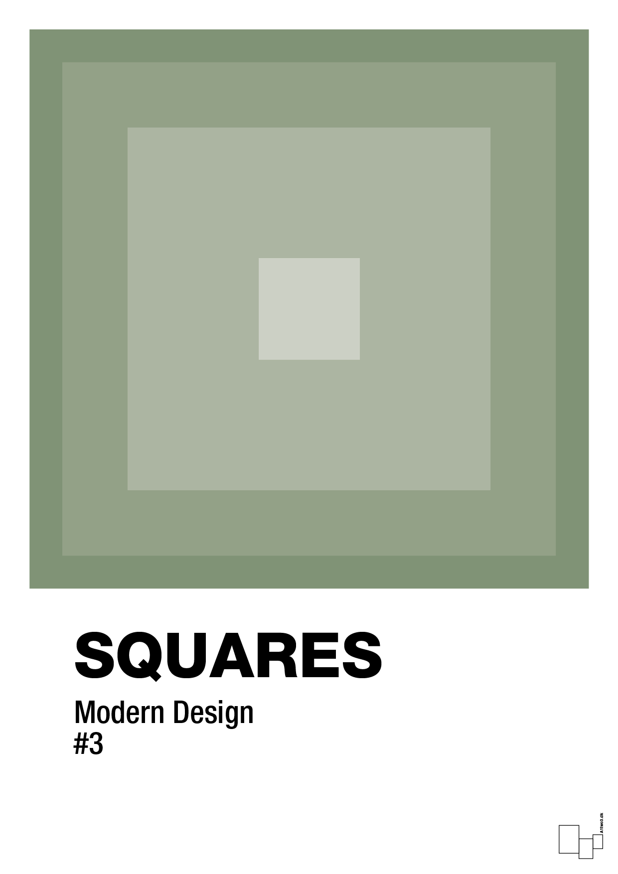 plakat: squares #3 - jade-Illustrationer-A1two3