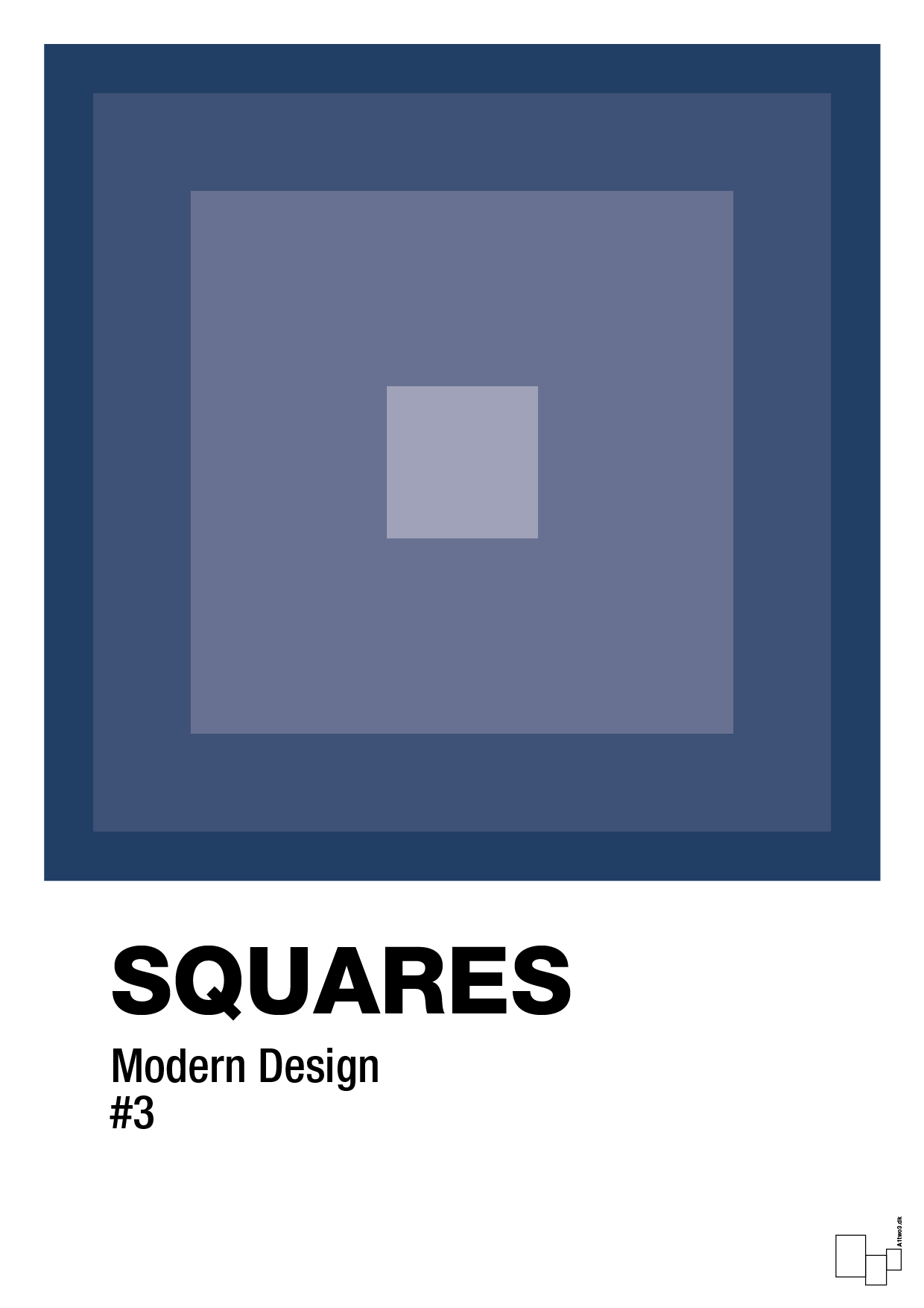 plakat: squares #3 - lapis blue-Illustrationer-A1two3
