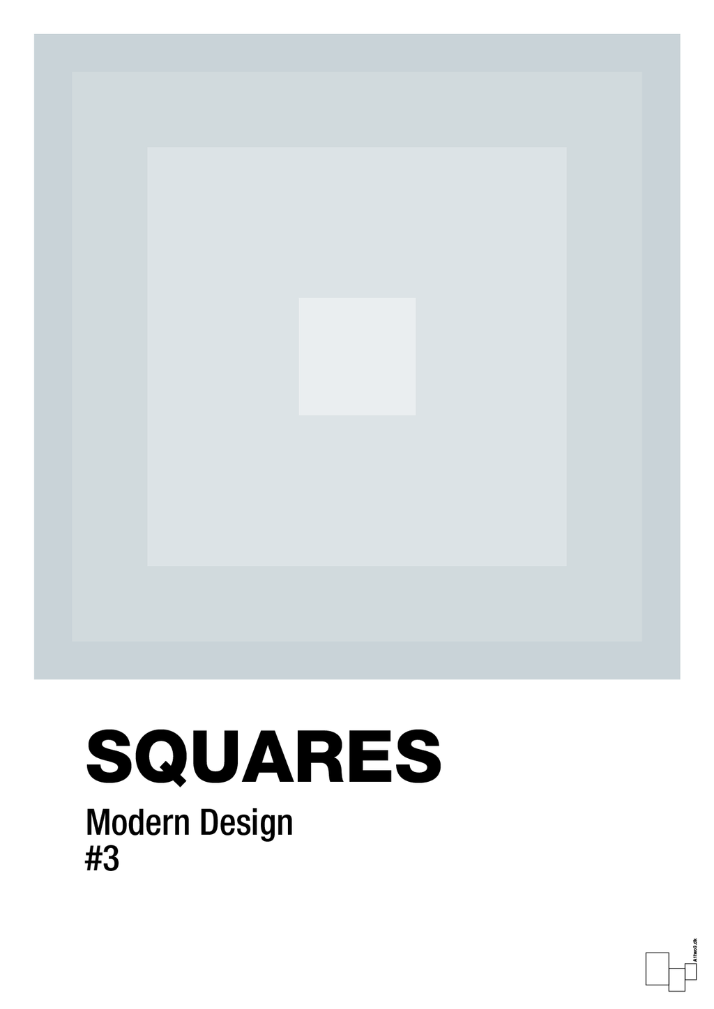 plakat: squares #3 - light drizzle-Illustrationer-A1two3