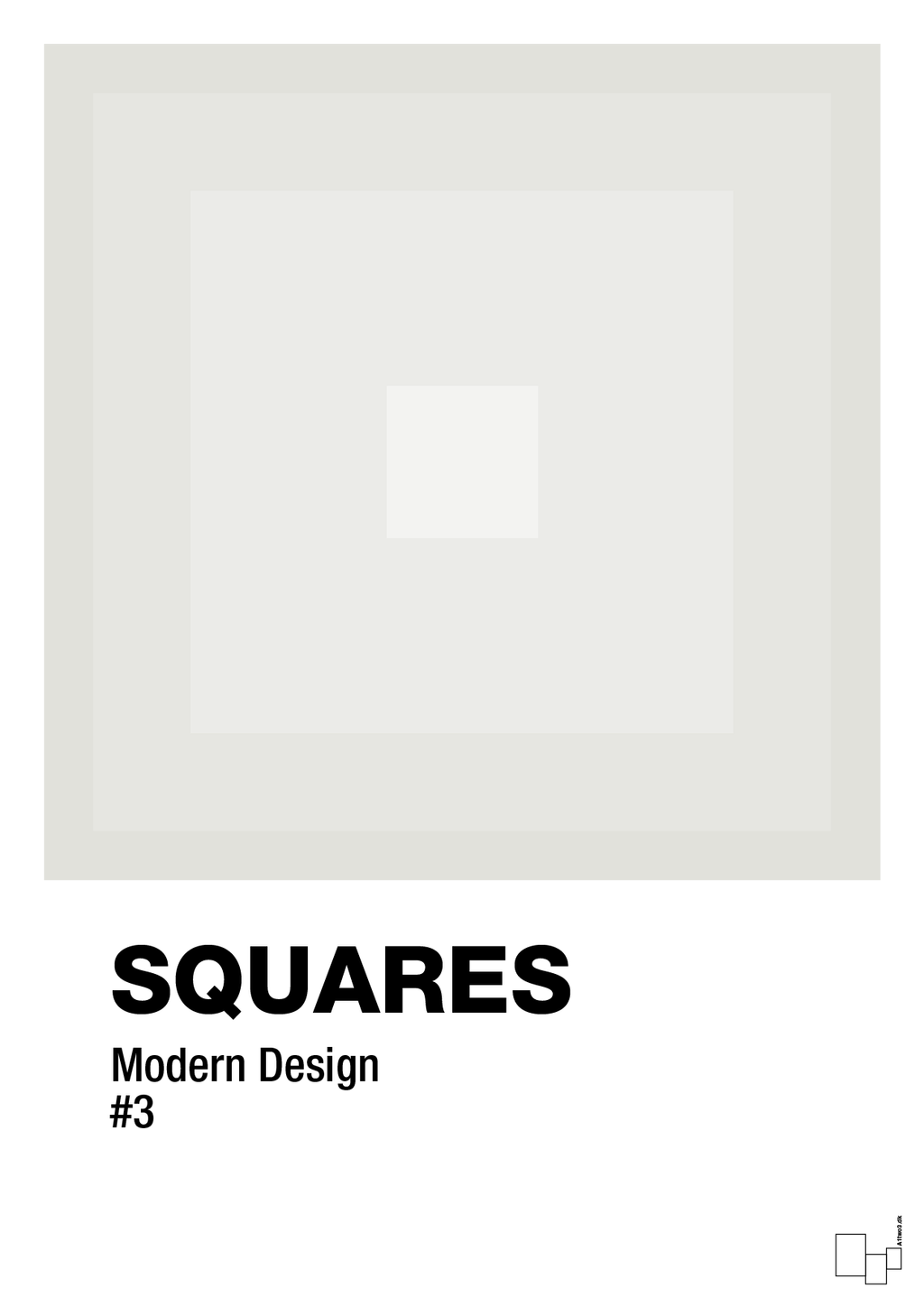 plakat: squares #3 - painters white-Illustrationer-A1two3