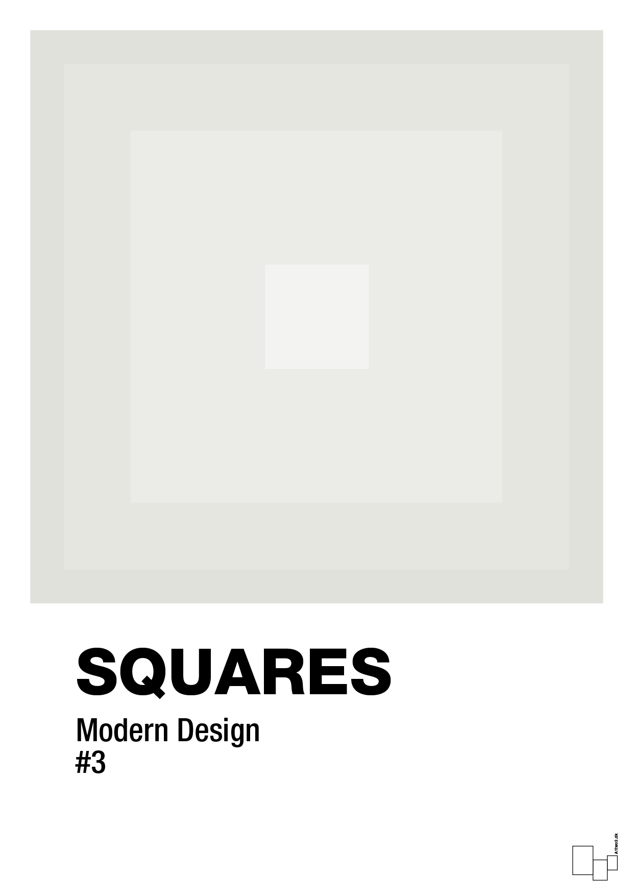 plakat: squares #3 - painters white-Illustrationer-A1two3