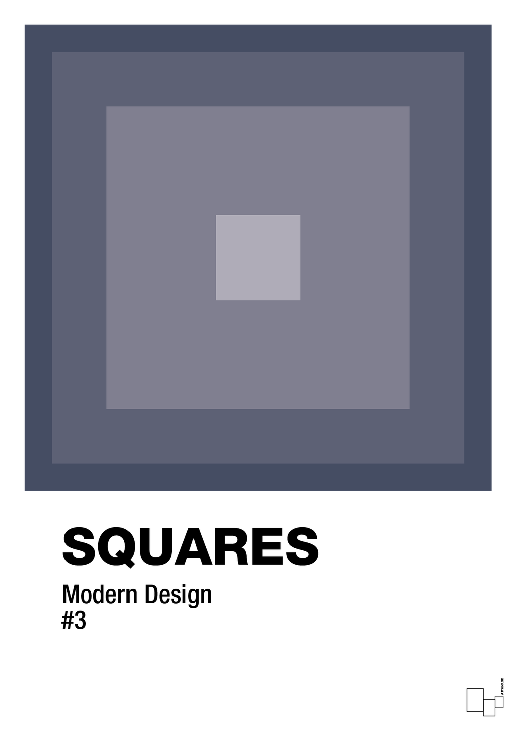 Squares #3 - petrol-Illustrationer-A1two3