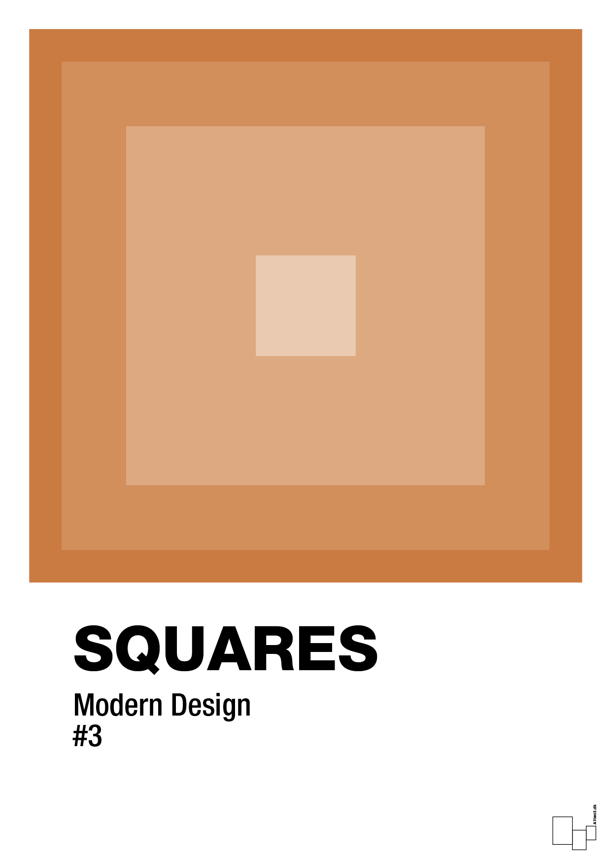 plakat: squares #3 - rumba orange-Illustrationer-A1two3