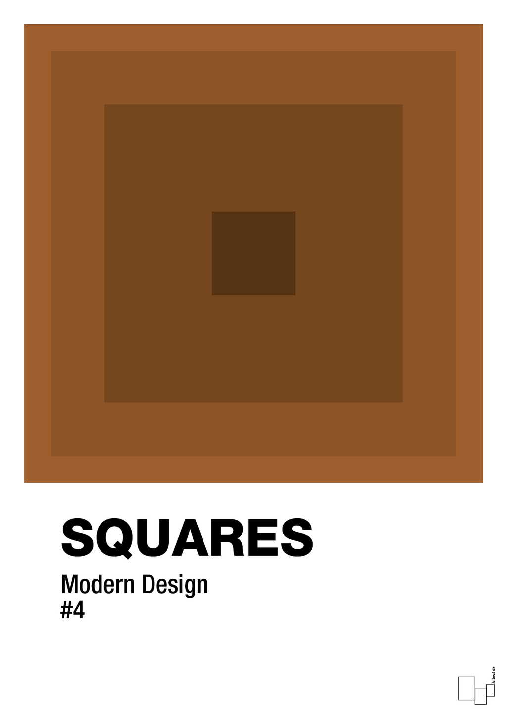 plakat: squares #4 - cognac-Illustrationer-A1two3