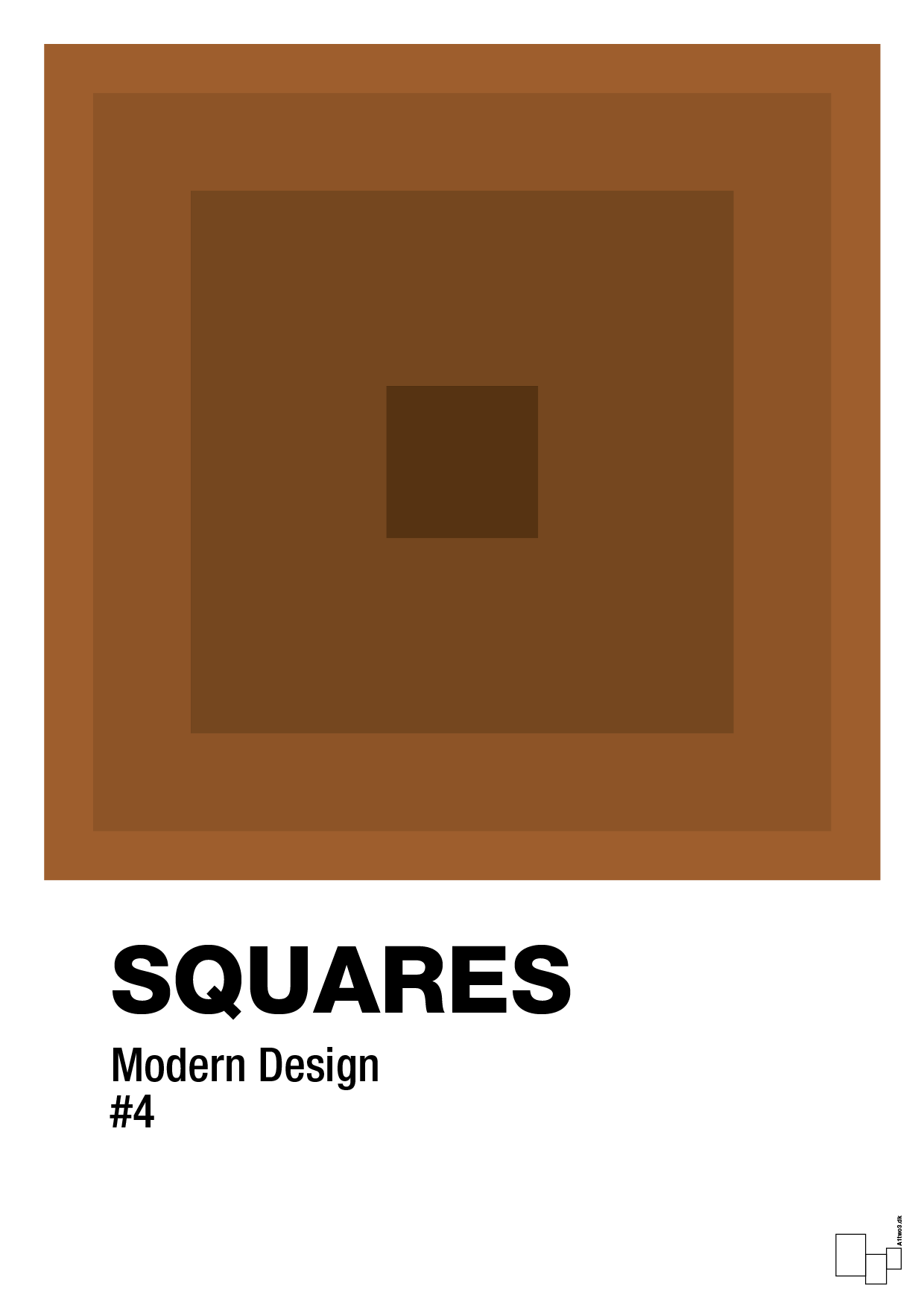 plakat: squares #4 - cognac-Illustrationer-A1two3