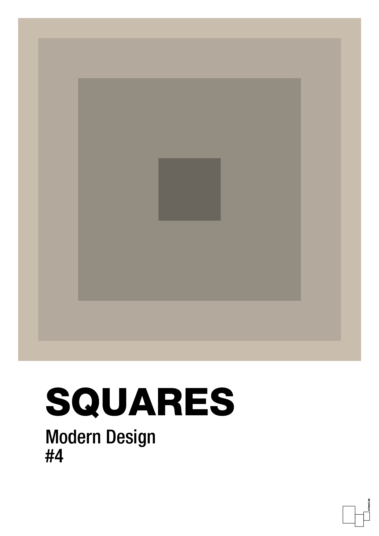 plakat: squares #4 - creamy mushroom-Illustrationer-A1two3