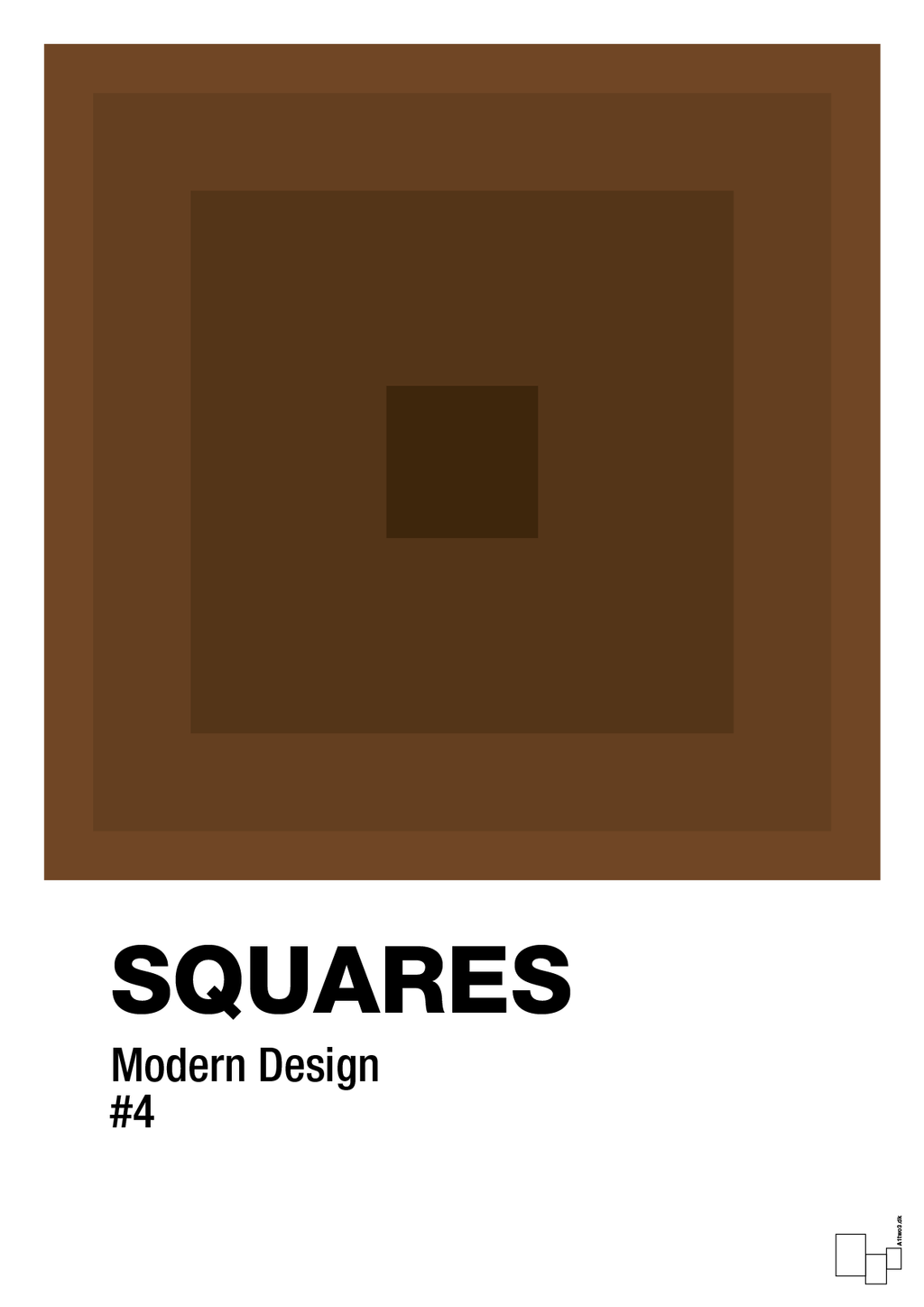 plakat: squares #4 - dark brown-Illustrationer-A1two3