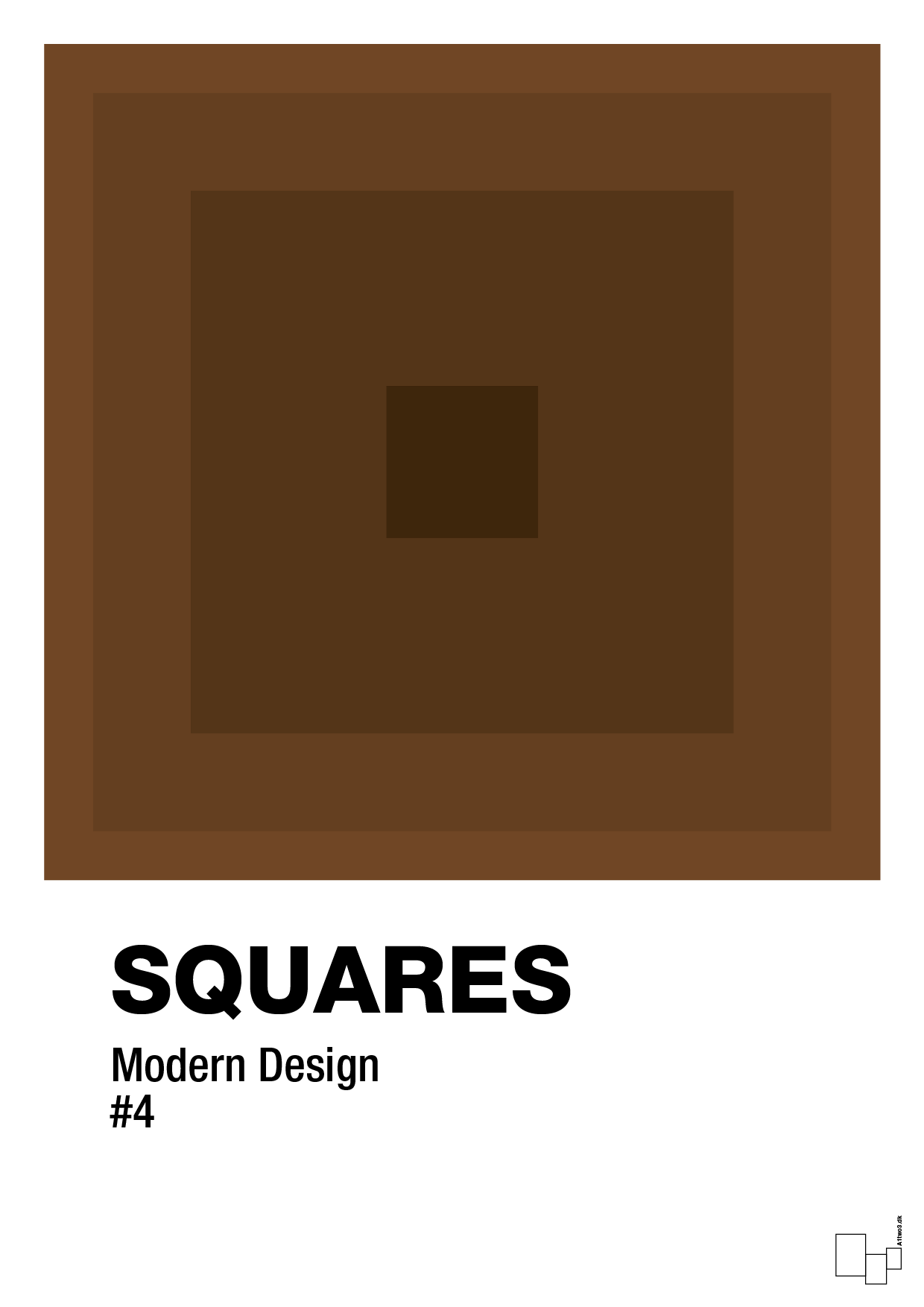 plakat: squares #4 - dark brown-Illustrationer-A1two3